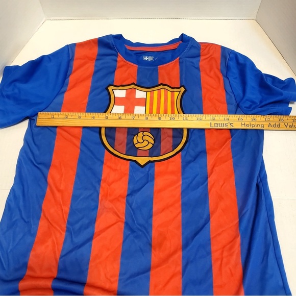 FCB Fútbol Club Barcelona T-Shirt Red Blue Size Youth XL Made In MX - Picture 4 of 6